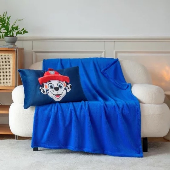 Paw Patrol Licensed Character 2 Piece Kids Pillow Pocket and Throw Set - Picture 1 of 5